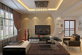 簡約現(xiàn)代風(fēng)格客廳吊頂效果圖設(shè)計(jì)