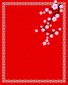 矢量中國風(fēng)手繪梅花背景素材
