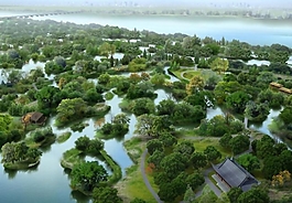 鳥瞰園林景觀效果圖片