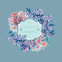 簡約小清新花卉婚慶邀請函背景素材
