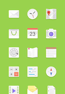 扁平系列手機(jī)APPicon圖標(biāo)設(shè)計(jì)