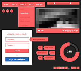 紅色大氣網頁網站設計素材