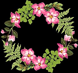 樱花花环装饰素材