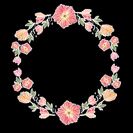 粉色浪漫婚禮裝飾花環(huán)素材免扣