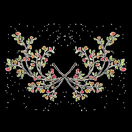 幸?；槎Y裝飾手繪花朵免扣