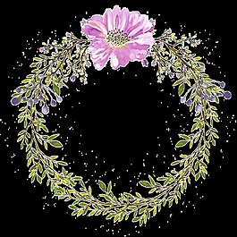 手繪裝飾花環(huán)素材免扣