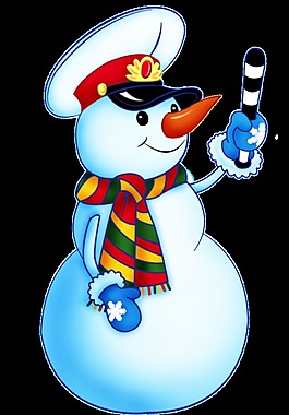 透明交通指揮免扣雪人素材