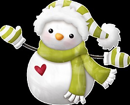 透明綠色免扣雪人素材