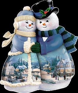 透明免扣雪人擁抱素材