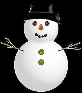 透明免扣白色雪人素材