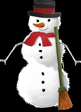 透明红色围巾免扣雪人素材
