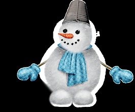 透明藍(lán)色免扣雪人素材