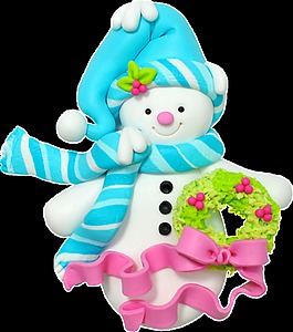 藍色帽子透明免扣雪人素材