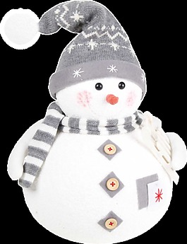 透明灰色免扣雪人素材