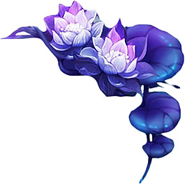 深藍(lán)色花朵元素素材圖片
