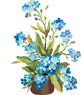 藍(lán)色小花朵鮮花素材圖片