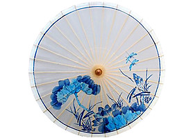 藍(lán)色花紋紙傘素材圖片
