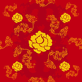 中國傳統剪紙藝術牡丹花矢量