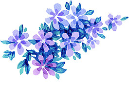 紫色水彩鮮花素材圖片