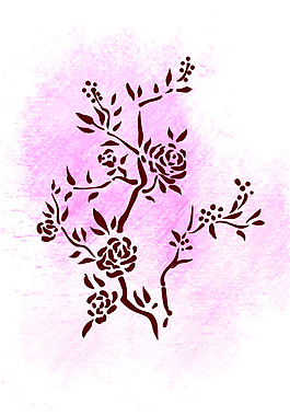 中國傳統剪紙藝術牡丹花矢量