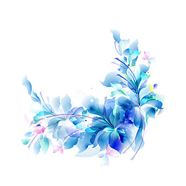 藍(lán)色花朵邊框素材圖片