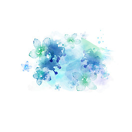 夢幻水彩花朵素材圖片