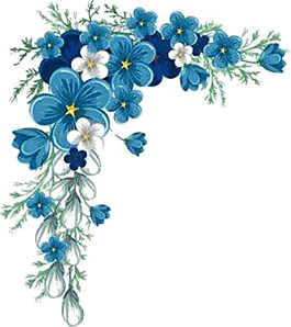 深藍(lán)色鮮花邊框素材圖片