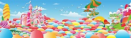 卡通插畫場景素材