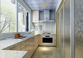 簡約風(fēng)格廚房移動門效果圖