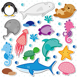 卡通海洋生物圖案
