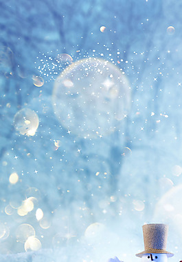 卡通雪人冬季H5背景素材