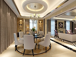 溫馨浪漫風(fēng)格餐廳吊頂效果圖設(shè)計(jì)