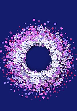 扁平化碎花邊框背景模版