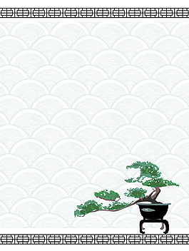 矢量中国风长青松枝背景素材