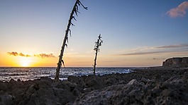石海岸的日落時間
