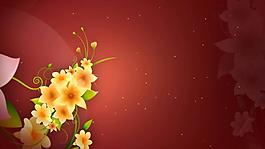 動(dòng)態(tài)花朵裝飾紅色背景素材