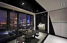 簡約風(fēng)室內(nèi)設(shè)計餐廳落地窗效果圖
