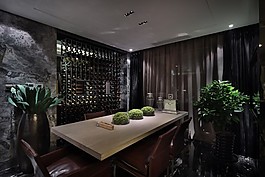 簡(jiǎn)約風(fēng)室內(nèi)設(shè)計(jì)餐廳餐桌效果圖