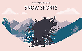 滑雪運動背景素材