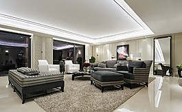 簡約風(fēng)室內(nèi)設(shè)計(jì)客廳效果圖