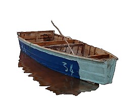 藍(lán)色木船圖案元素
