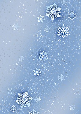 蓝色唯美雪花背景图