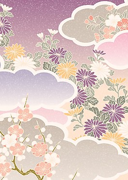 精美彩色花紋背景圖