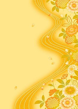 黃色櫻花圖案背景