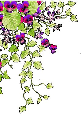 簡(jiǎn)約彩繪花藤圖案元素