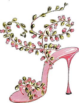 創(chuàng)意高跟鞋花藤裝飾圖案