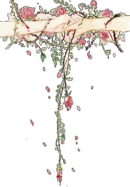 精美手繪彩色花藤圖案