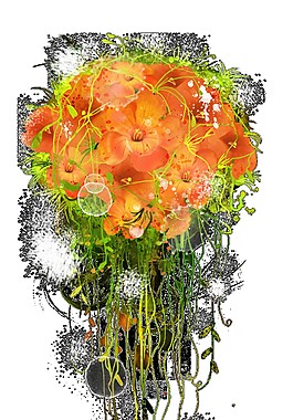 精美花藤盆栽图案元素