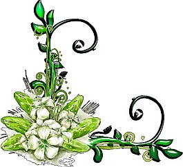 簡約裝飾花藤圖案元素