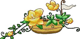 彩绘花藤图案元素